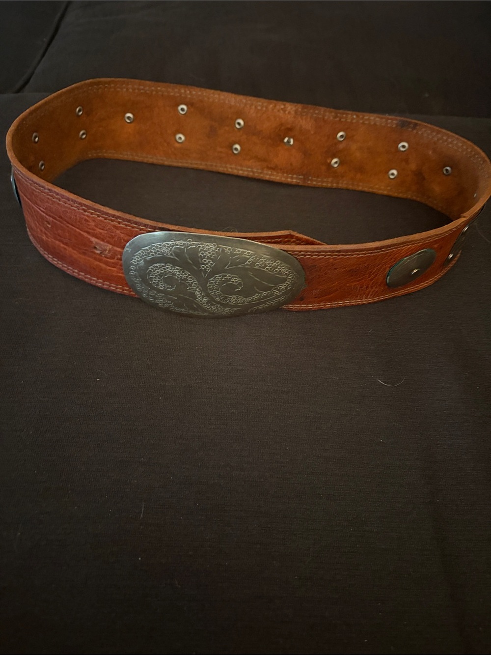 Morocco Belt Leather Silver Wide Stylish Belt XS